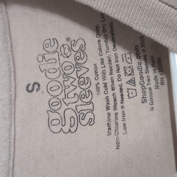 goodie two sleeves Tan Graphic Tee Western Style Size Small - Picture 2 of 4